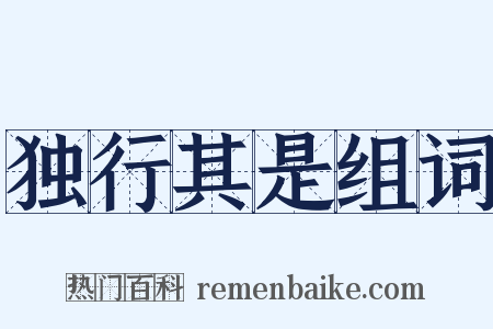 独行其是组词是什么意思的图片